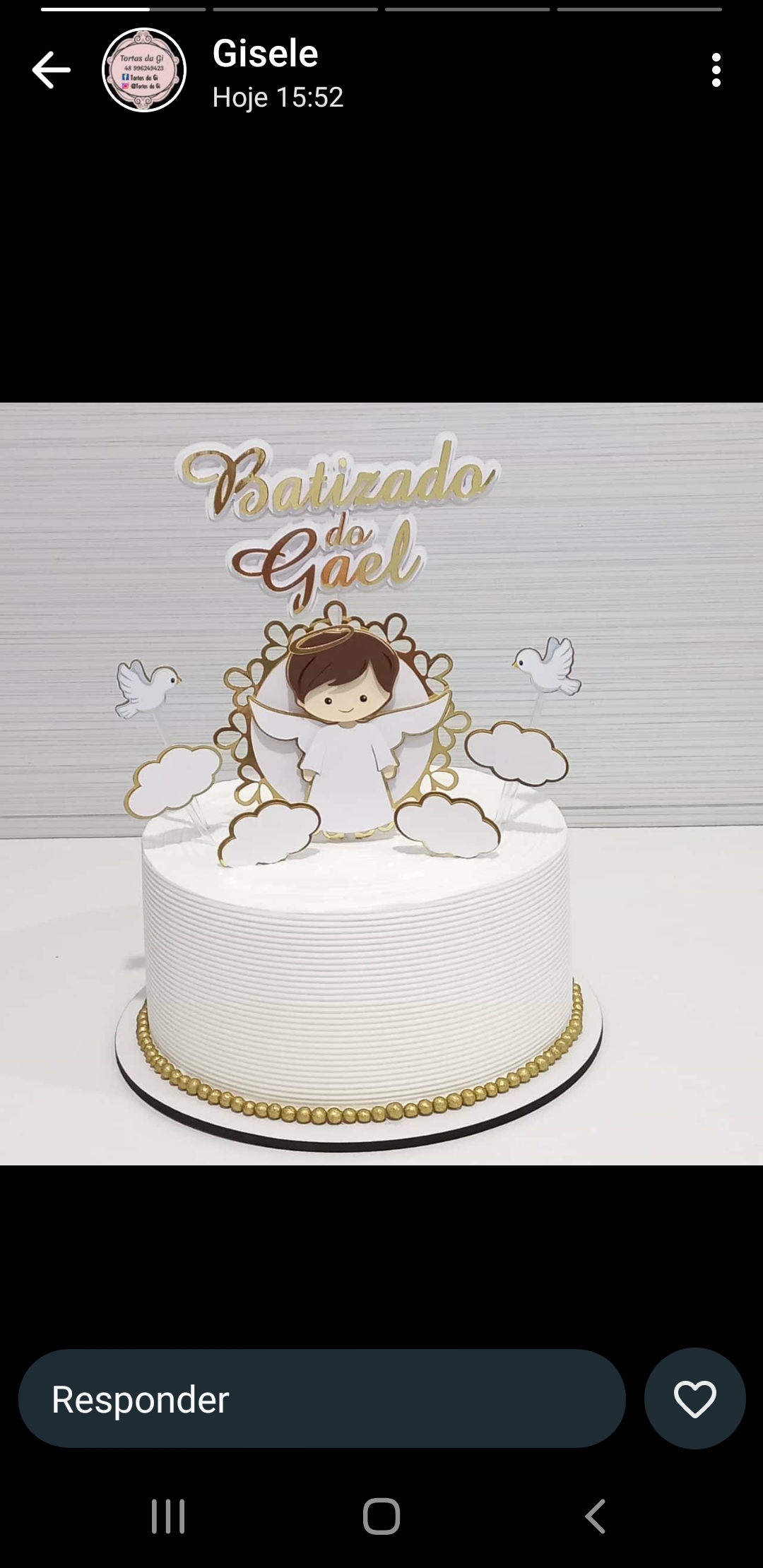 Topo de bolo Batizado menino/ menina