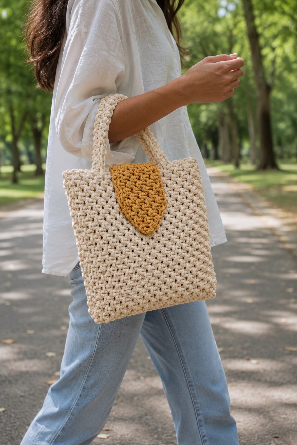 Bolsa em macramê