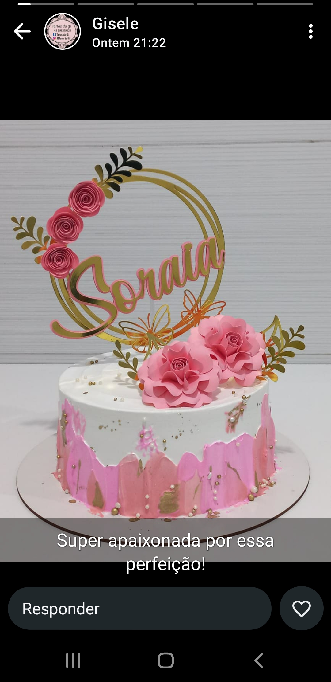 Topo de bolo nome e rosas