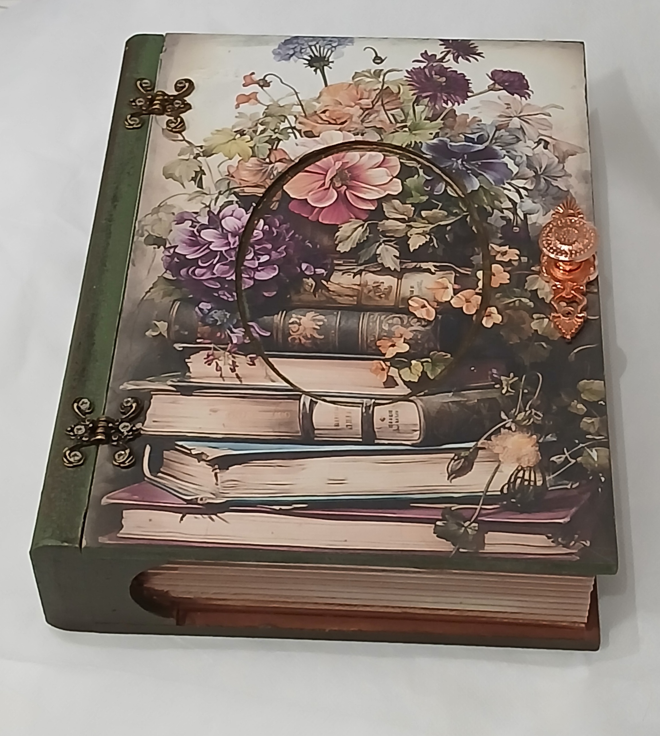 Porta Joias caixa livro flores
