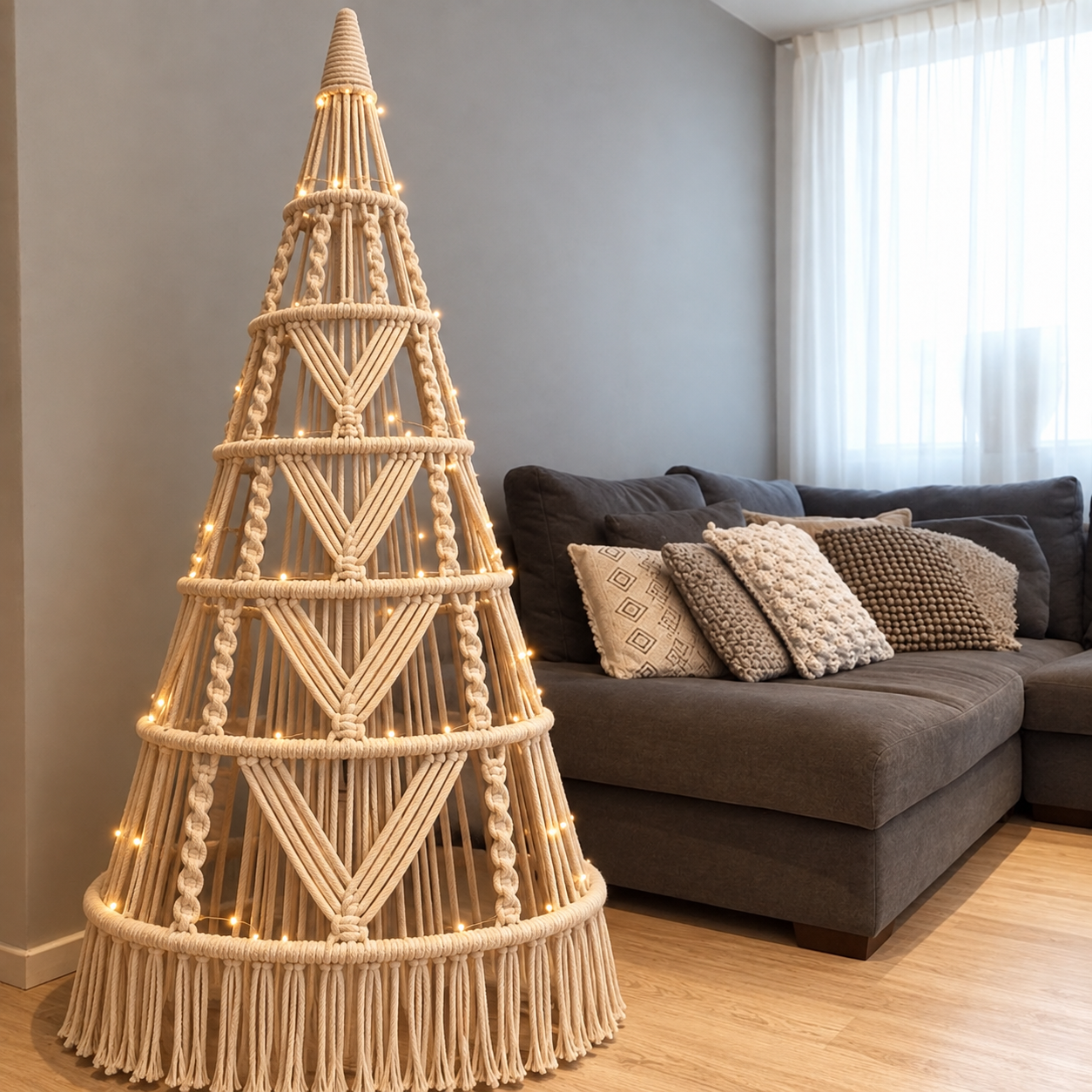 Árvore de natal de macramê