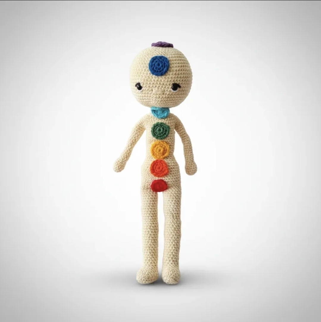 Boneco Amigurumi 7 Chakras